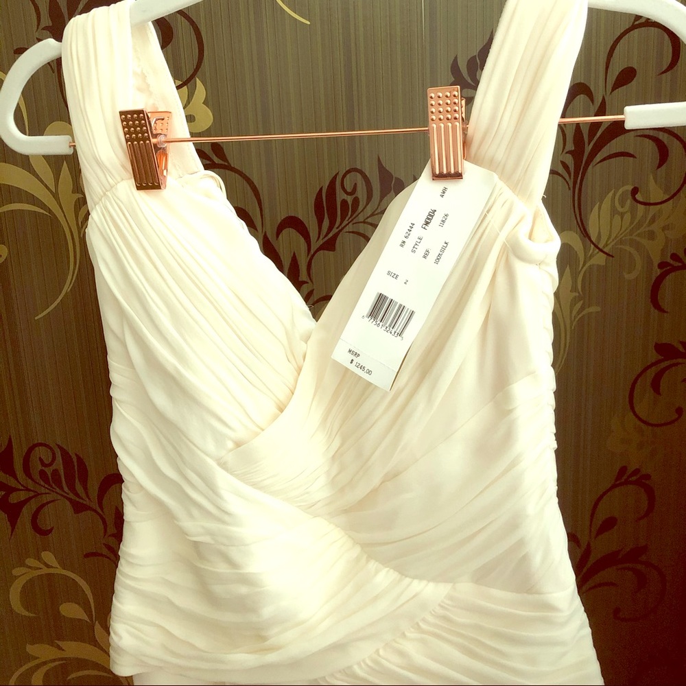 Nicole Miller Off the Shoulder White Wedding Dress